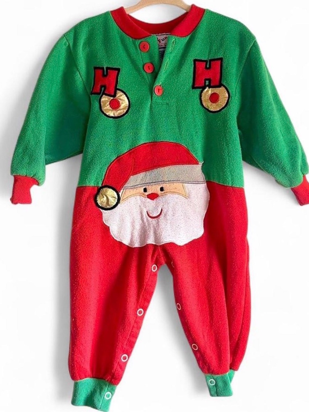 Vintage 90’s Christmas Santa Claus fleece onesie